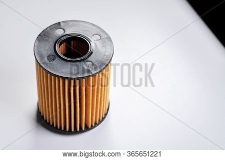 The Filter Element Of A New Oil Filter. New Spare Parts For An Internal Combustion Engine. Filter In