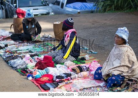 Doi Ang Khang, Chiangmai/ Thailand - Jan 04, 2014: Variance Age Of The Hill Tribe Woman In The North