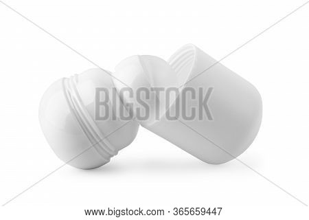Roll On Antiperspirant Deodorant White Isolated On White Background