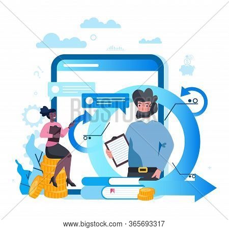 Tax Consultant Service Platform On Differernt Device Concept.