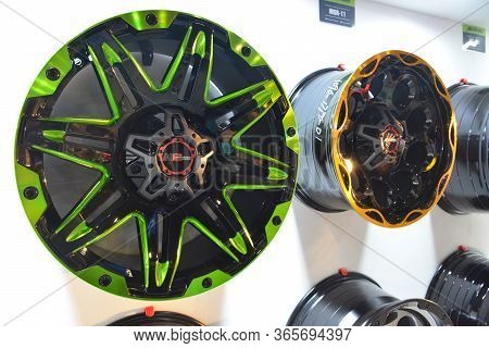 Pasay, Ph - Nov 30 - Monsterims Offroad Wheels At Manila Auto Salon Car Show On November 30, 2018 In