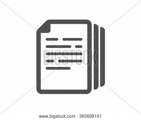 Copy Documents Icon. Doc File Duplicates Sign. Office Note Symbol. Classic Flat Style. Quality Desig