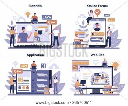 Frontend Development Online Service Or Platform Set. Website