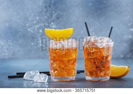 Two Glasses Of A Traitional Italian Cocktail