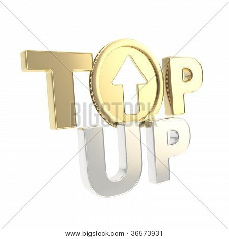 Top-up Emblem kuvake ylös nuoli kolikon