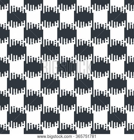 Round Lines Waterfall Seamless Pattern. Geometric Monochrome Texture. Stock Vector Illustration