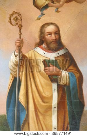 HRNETIC, CROATIA - JULY 15, 2012: Saint Martin, altarpiece in the Saint Martin's Parish Church in Hrnetic, Karlovac, Croatia