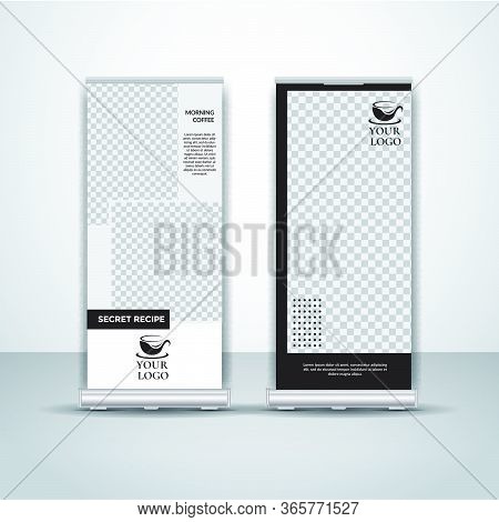 Coffee Shop Roll Up Banner Design Vector