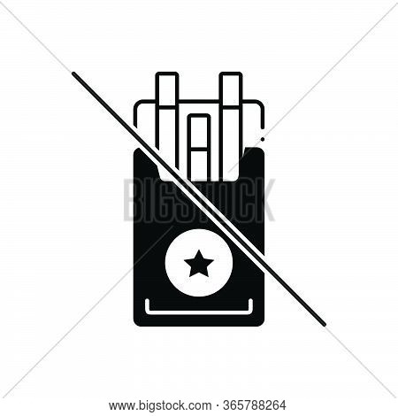 Black Solid Icon For Tobacco Cessation Counseling  Nicotine Unhealthy Prohibition