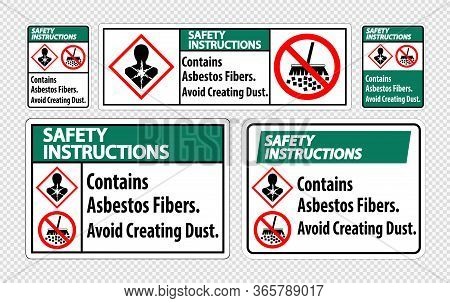 Safety Instructions Label Contains Asbestos Fibers,avoid Creating Dust