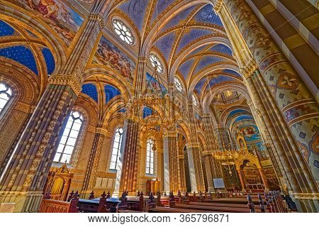 Djakovo, Croatia - October 5, 2017: Interior Of The Cathedral Of St. Peter In Djakovo Croatia.