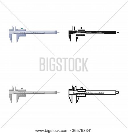 Vector Design Of Calliper And Vernier Icon. Graphic Of Calliper And Caliper Stock Vector Illustratio