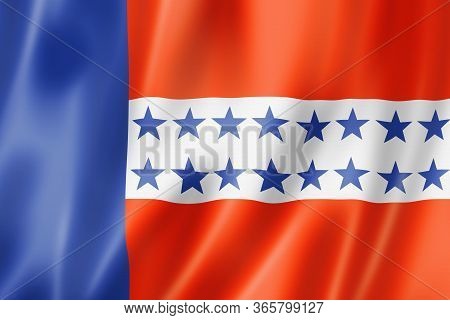 Tuamotu Islands Flag, French Polynesia. 3d Illustration