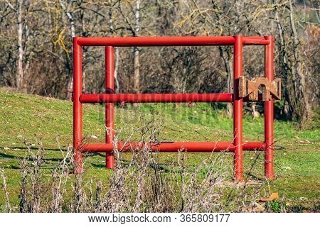 Bright Red Antique Structure For Animal Care Works
