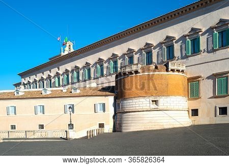 Italy, Rome, Side Wiew Of The Quirinale  Palace