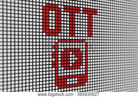 Ott Text Scoreboard Blurred Background 3d Illustration