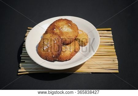 Close Up Of Homemade Semolina Cookies In A Plate