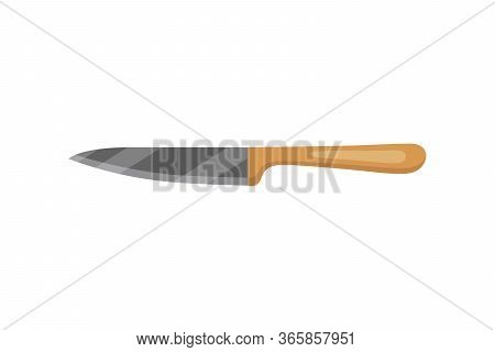 Vector Knive For Butcher Shop. Kitchen Knive Utensil For Cooking.