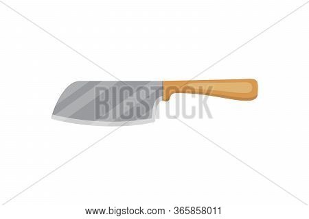 Vector Knive For Butcher Shop. Kitchen Knive Utensil For Cooking.