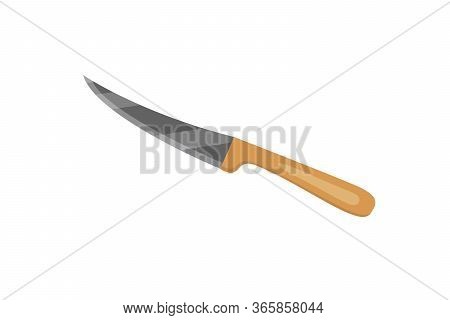 Vector Knive For Butcher Shop. Kitchen Knive Utensil For Cooking.