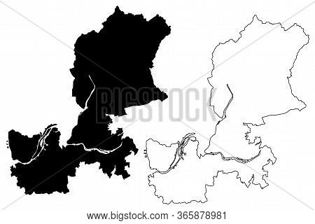 Huai'an City (people's Republic Of China, Jiangsu Province) Map Vector Illustration, Scribble Sketch