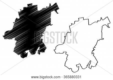 Simferopol City (ukraine, Republic Of Crimea, Crimean Peninsula, Russia, Russian Federation) Map Vec