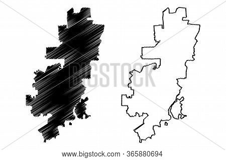 Sterlitamak City (russian Federation, Russia, Republic Of Bashkortostan) Map Vector Illustration, Sc