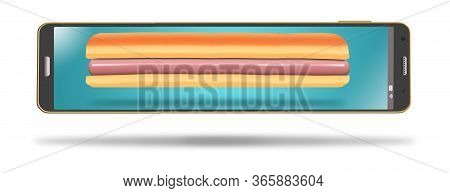 A Footlong Hotdog Fills The Screen On A Very Long Cell Phone In This Illustration About Phone In Ord