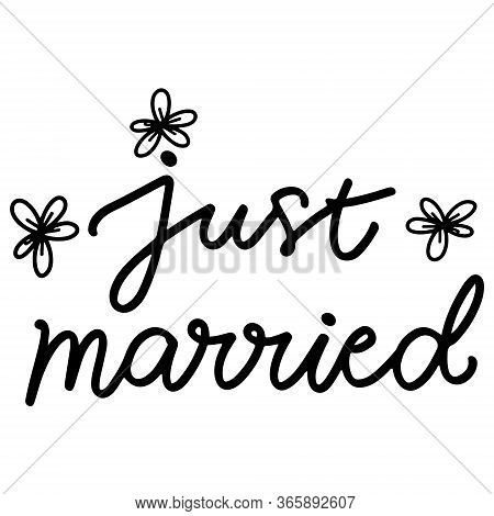 Just Marries In White Background With Black Letters