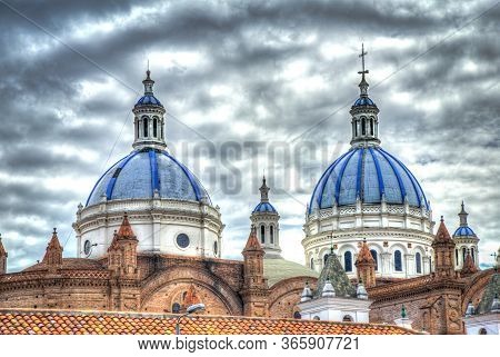 Cathedral Of La Inmaculada Concepción, In Downtown Cuenca, Unesco World Heritage Site, Ecuador, On A