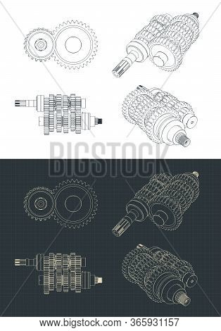 Motorcycle Transmission Gearbox Drawing