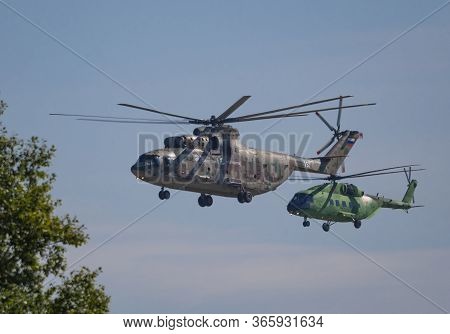 Zhukovsky, Russia - September 01, 2019: Demonstration Of The Mi-26 Helicopter Of The Russian Air For