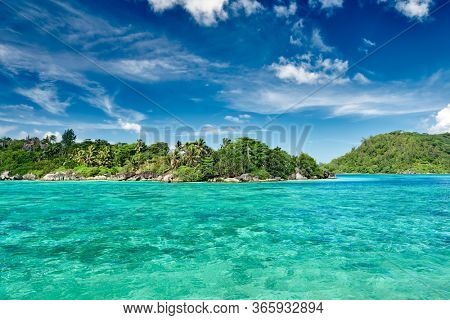 Overlook of Seychelles landscape at Mahe island