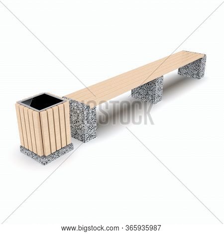 3d Image Complect Of Euro1 Line Bench And Avignon Urn