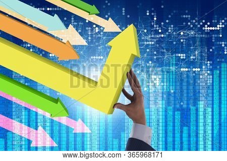 Economic recovery concept with the line charts