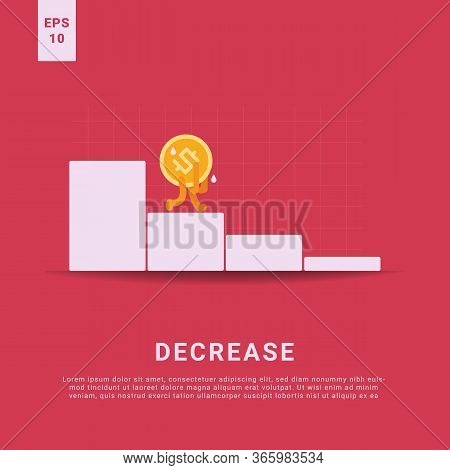 Concept; Reduction; Mascot; Iconic; Simple; Inflation; Cost; Economic; Chart; Rising; Finance; Busin