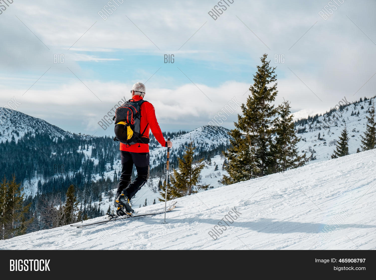 Senior Man Ski Tour Image & Photo (Free Trial) | Bigstock