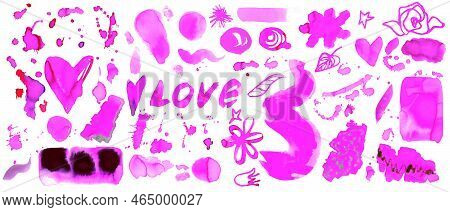 50 Watercolor Hand-painted Abstract Textures. Set Of Watercolor Backgrounds, Stains, Splashes, Blots