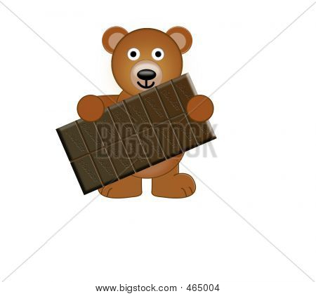 A Teddy Bear Holding A Bar Of Chocolate