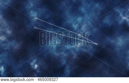 Circinus Star Constellation, Night Sky, Constellation Lines Compass