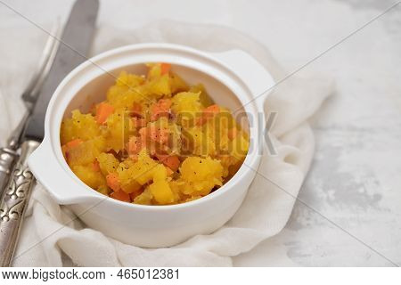 Fresh Mixed Vegetables On White Bowl On Gray Ceramic