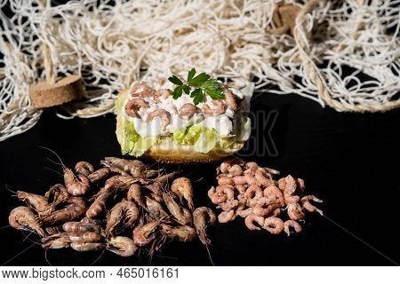 Salad With Fresh North Sea Crabs And Mayonnaise