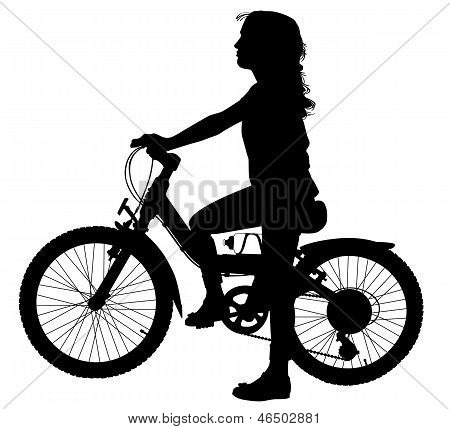 Pige på cykel