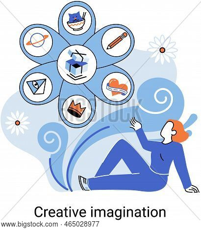 Creative Mind, Imagination Or Brainstorm Or Originative Idea Concept. Creative Imagination. Phantasy
