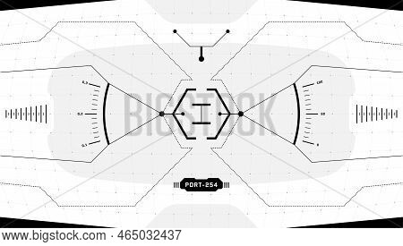 Vr Hud Digital Futuristic Interface Cyberpunk Screen. Sci-fi Virtual Technology Head Up Display Targ