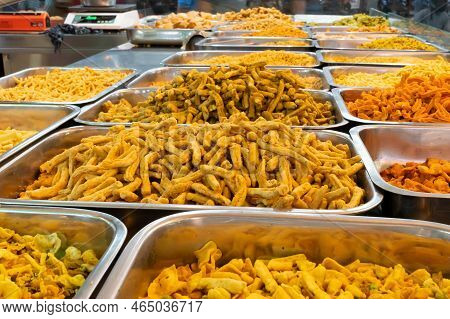 Bhujia, A Spicy Deep-fried Sev Filled With A Burst Of Flavors, Made Using Gram Flour, Moth Flour, An