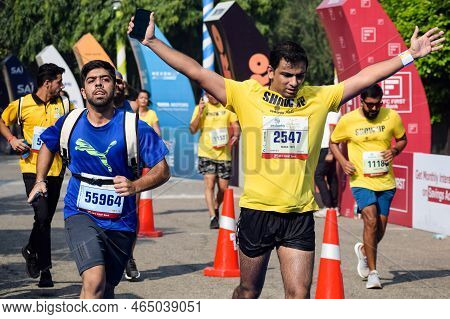 New Delhi, India - October 16 2022 - Vedanta Delhi Half Marathon Race After Covid In Which Marathon