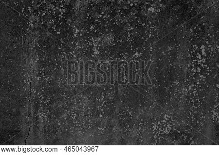 Background Black Dark Gray Rough  Texture Wall Facade Of Ancient Building In Cement Worn Crepis Old 