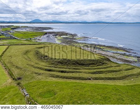 Aerial View Of The Historical Hut Site By Carrowhubbuck North Carrownedin Close To Inishcrone, Ennis
