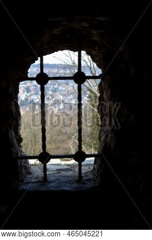 Window Bars Grit Prison Middle Aged Window View